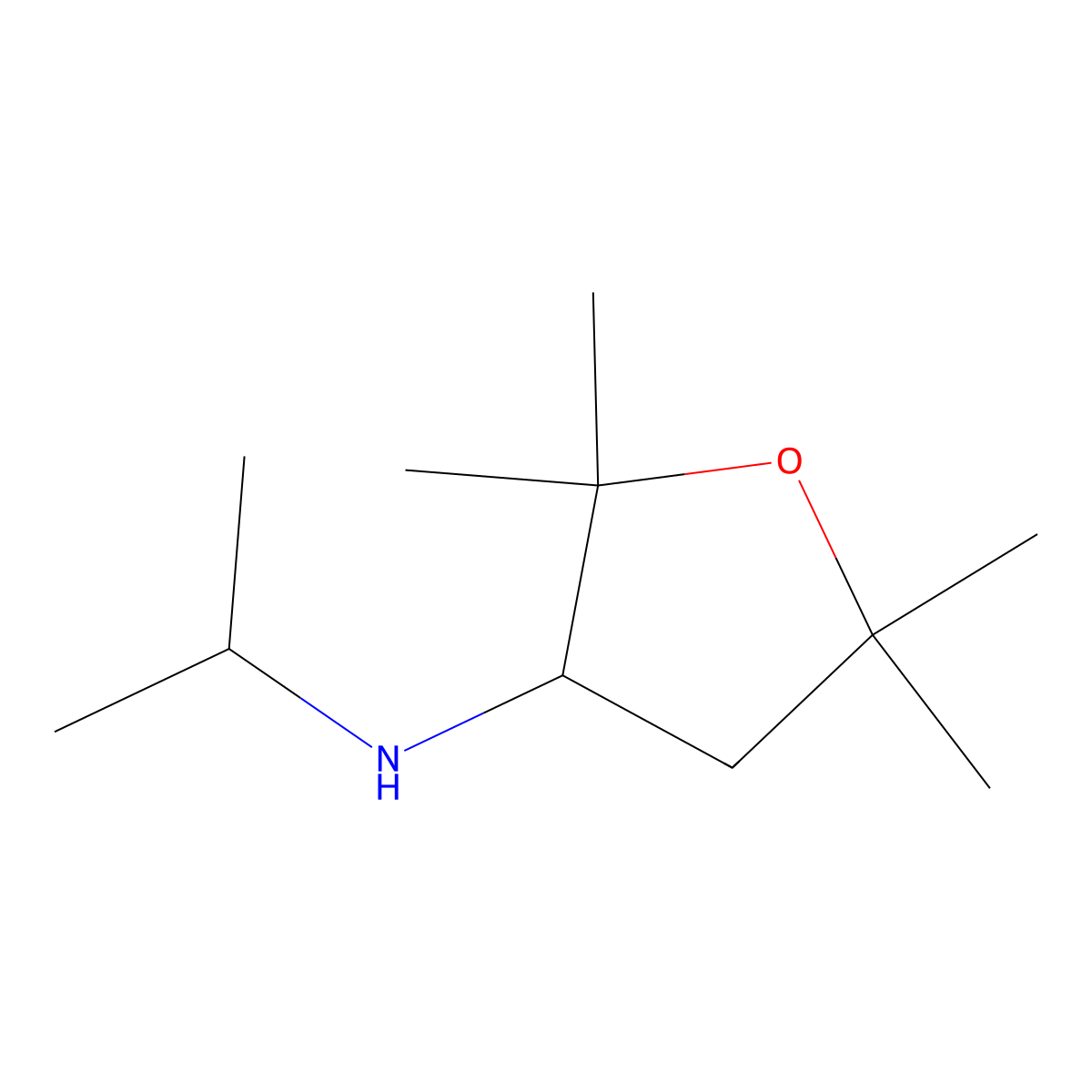 2,2,5,5-tetramethyl-N-(propan-2-yl)oxolan-3-amine molecular structure, CAS 1512974-05-8