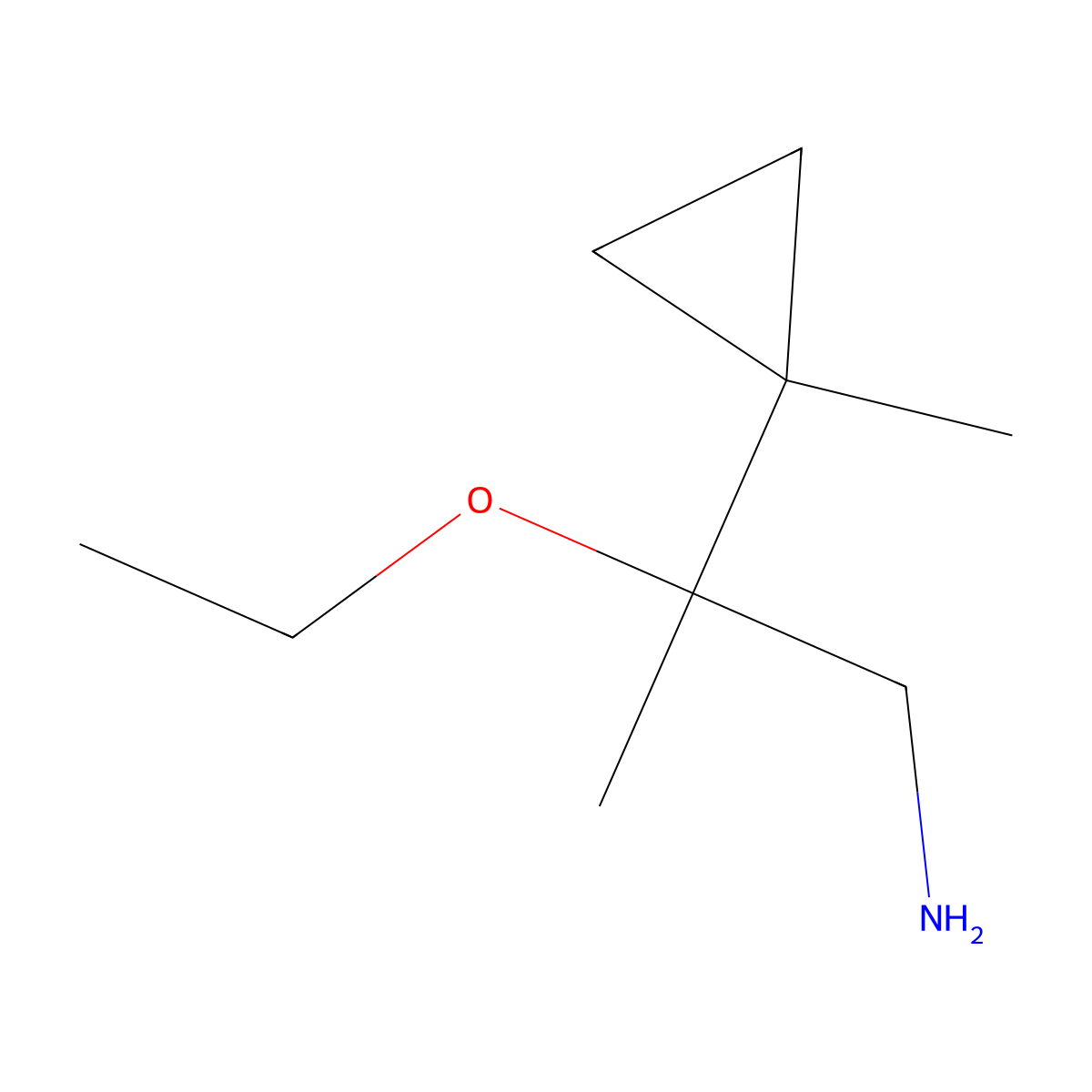 2-Ethoxy-2-(1-methylcyclopropyl)propan-1-amine molecular structure, CAS 1512975-99-3