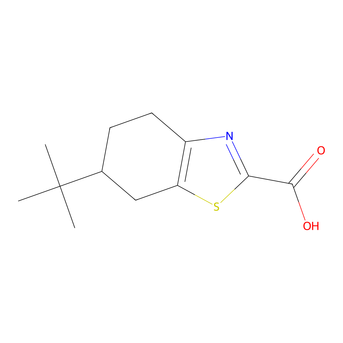 6-tert-Butyl-4,5,6,7-tetrahydro-1,3-benzothiazole-2-carboxylic acid molecular structure, CAS 1512979-64-4