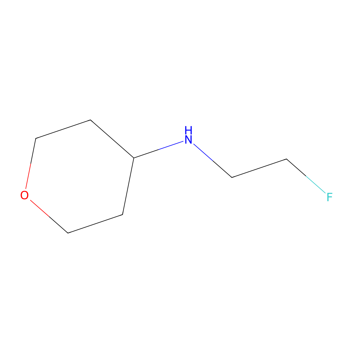 N-(2-fluoroethyl)oxan-4-amine molecular structure, CAS 1512981-11-1