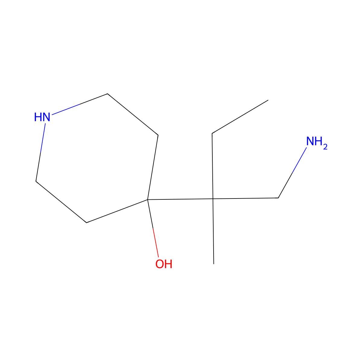 4-(1-Amino-2-methylbutan-2-YL)piperidin-4-OL molecular structure, CAS 1512985-37-3