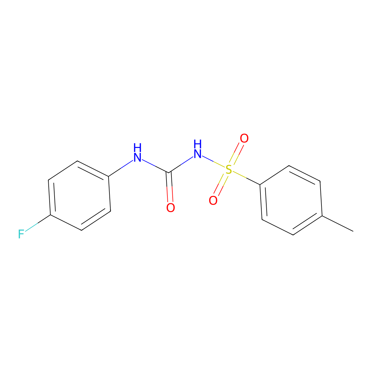 ((4-Fluorophenyl)amino)-N-((4-methylphenyl)sulfonyl)formamide molecular structure, CAS 1513-05-9