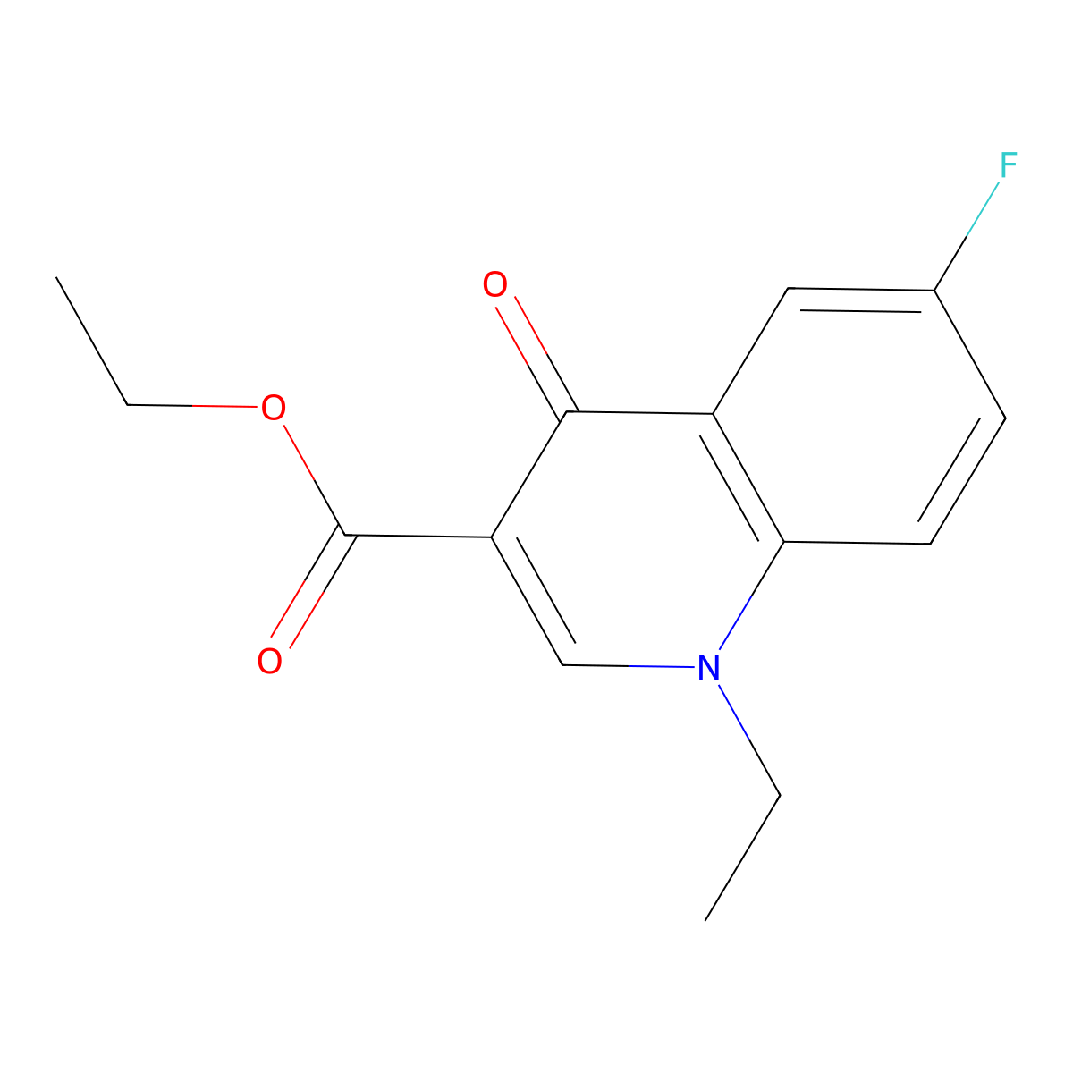 Ethyl 1-ethyl-6-fluoro-4-oxo-1,4-dihydroquinoline-3-carboxylate molecular structure, CAS 1513-07-1