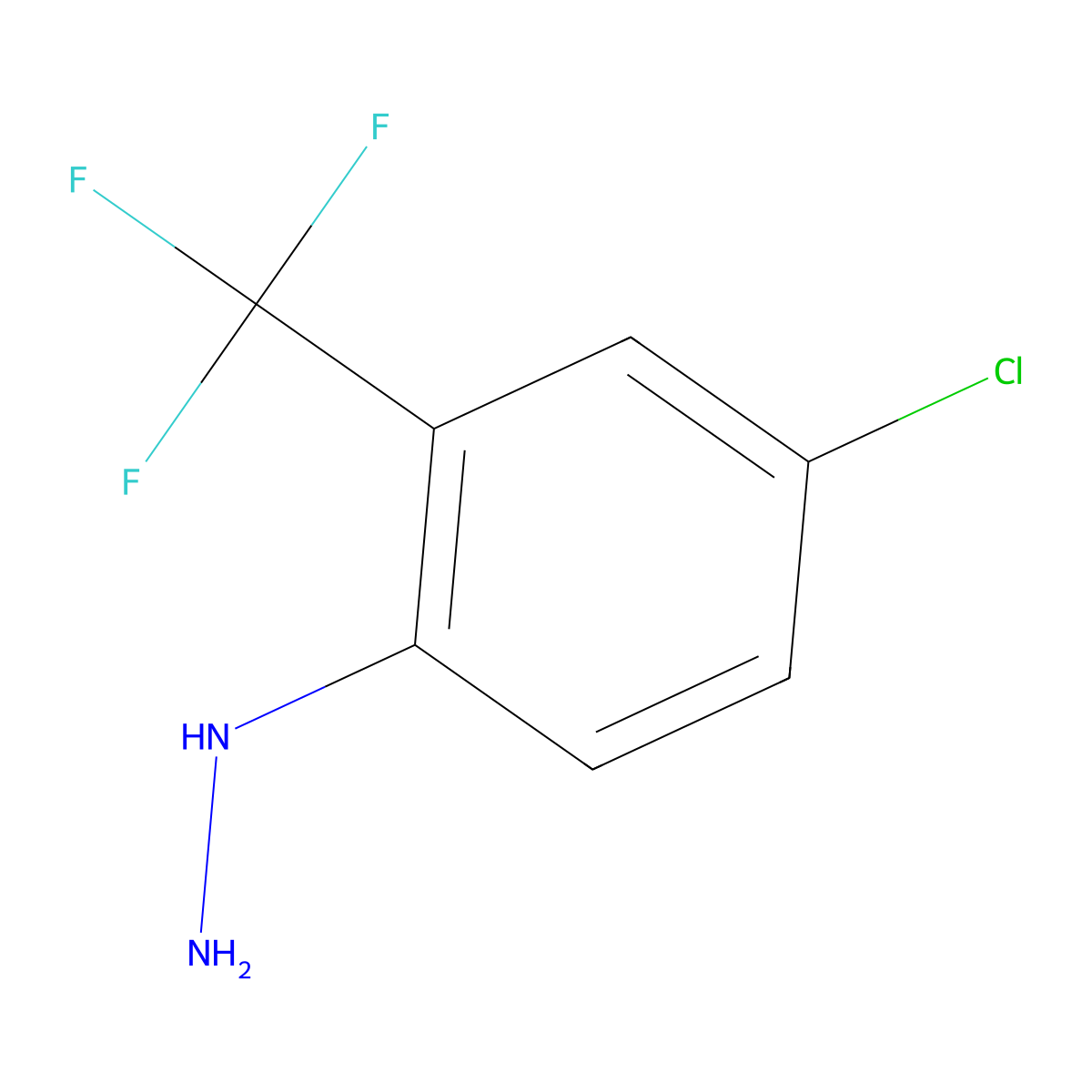 (4-Chloro-2-(trifluoromethyl)phenyl)hydrazine molecular structure, CAS 1513-34-4