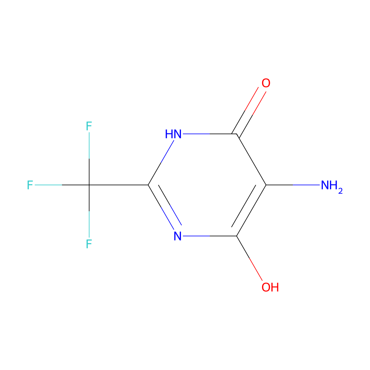 5-Amino-2-(trifluoromethyl)pyrimidine-4,6-diol molecular structure, CAS 1513-71-9