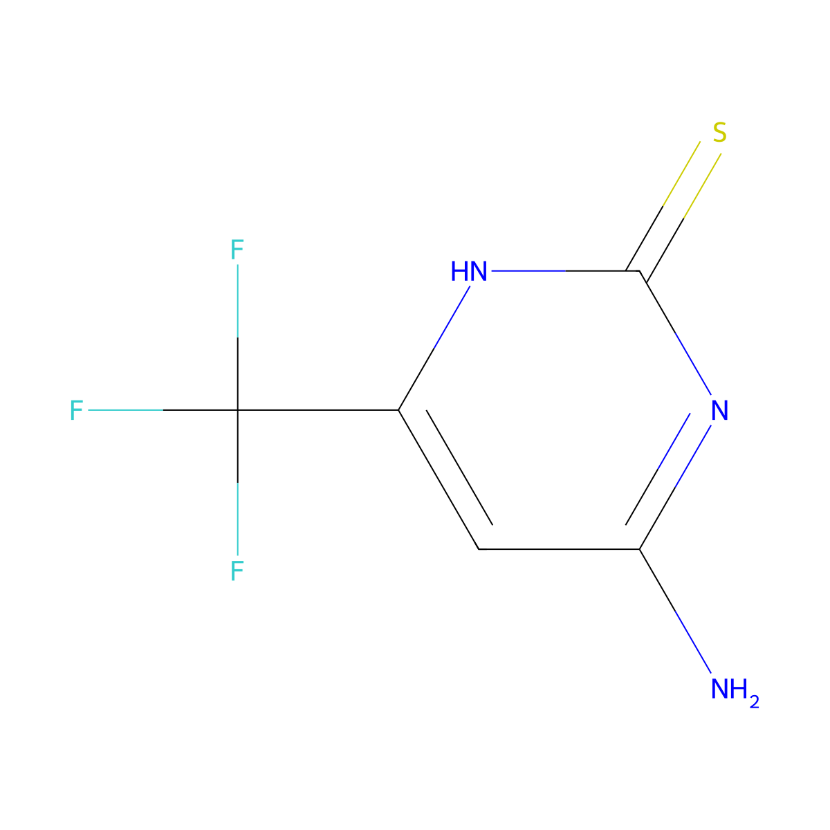 4-Amino-6-(trifluoromethyl)pyrimidine-2-thiol molecular structure, CAS 1513-72-0