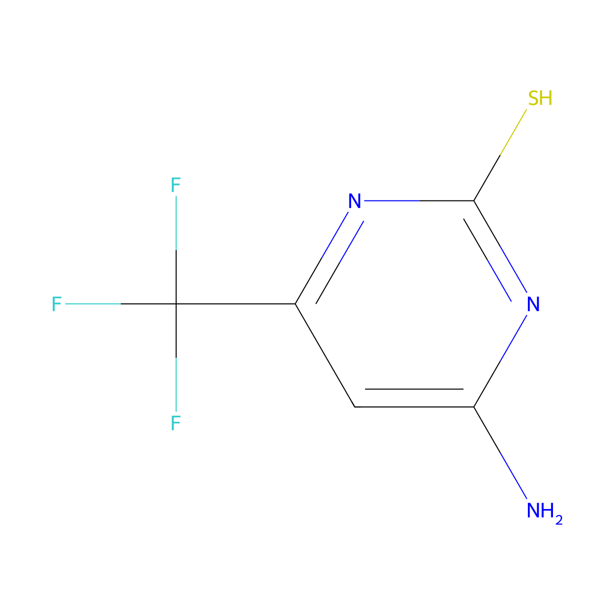 4-Amino-6-(trifluoromethyl)pyrimidine-2-thiol molecular structure, CAS 1513-72-0