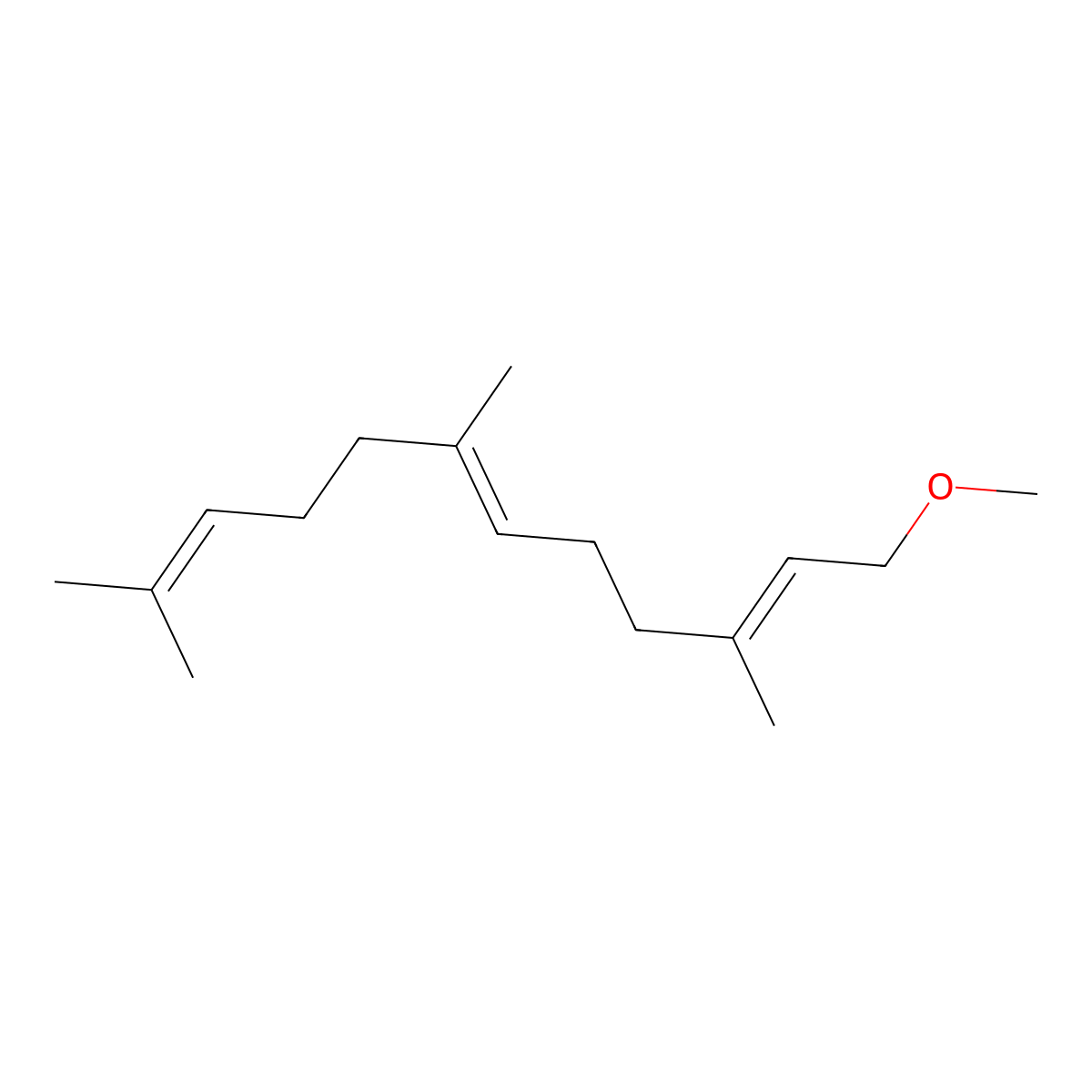 Farnesyl methyl ether molecular structure, CAS 15130-76-4