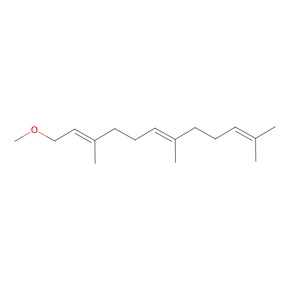 Farnesyl methyl ether molecular structure, CAS 15130-76-4