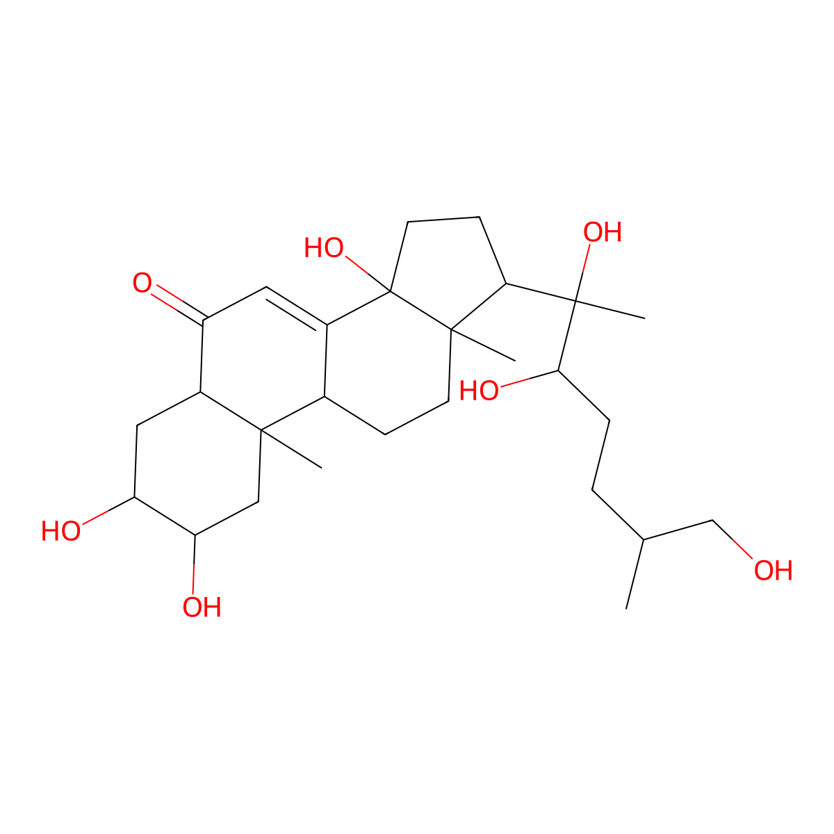 Inokosterone molecular structure, CAS 15130-85-5