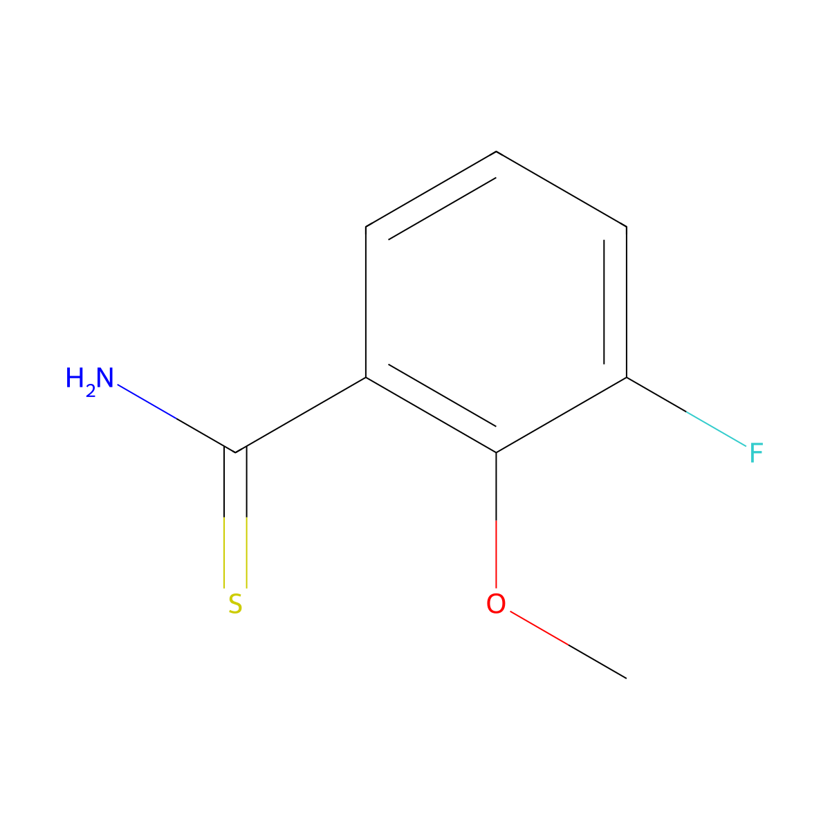 3-Fluoro-2-methoxybenzene-1-carbothioamide molecular structure, CAS 1513004-79-9