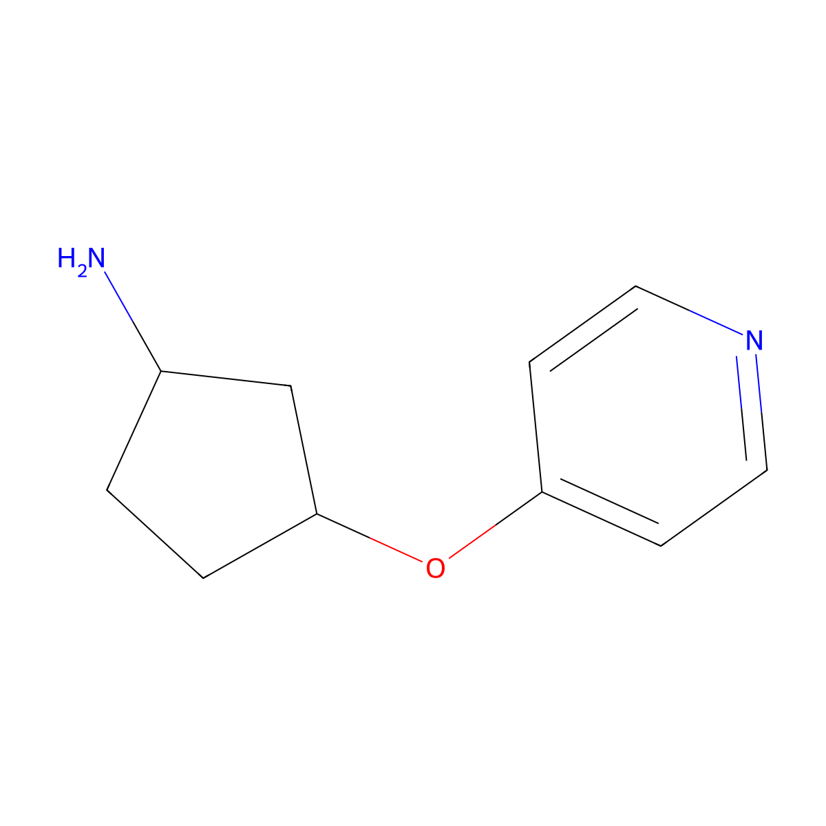3-(Pyridin-4-yloxy)cyclopentan-1-amine molecular structure, CAS 1513011-15-8