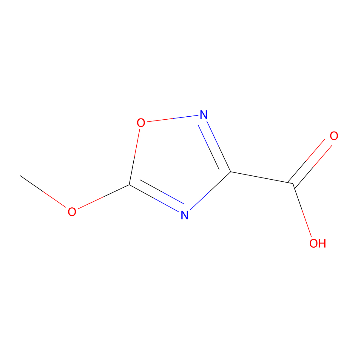 5-Methoxy-1,2,4-oxadiazole-3-carboxylic acid molecular structure, CAS 1513053-71-8