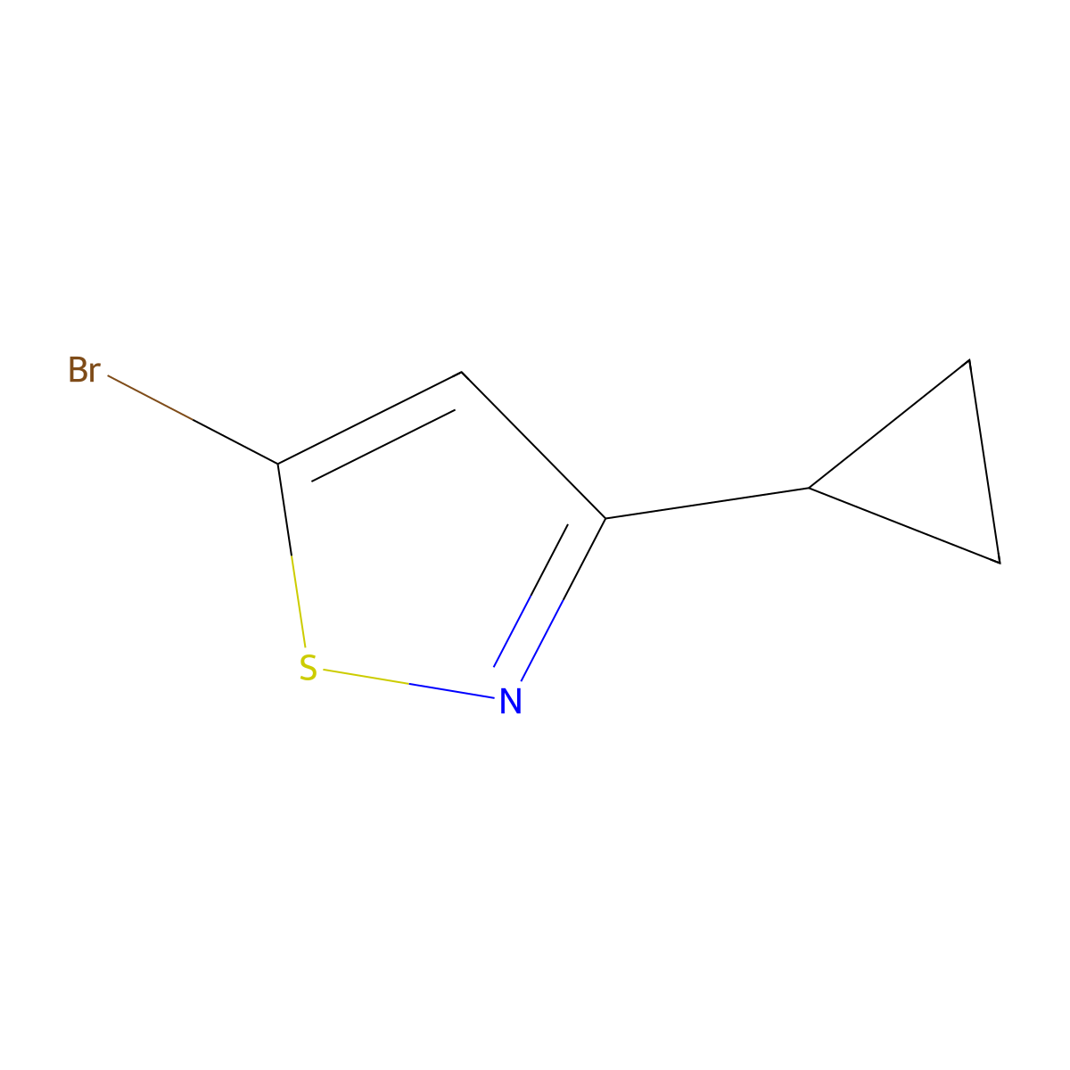 5-Bromo-3-cyclopropyl-1,2-thiazole molecular structure, CAS 1513081-63-4