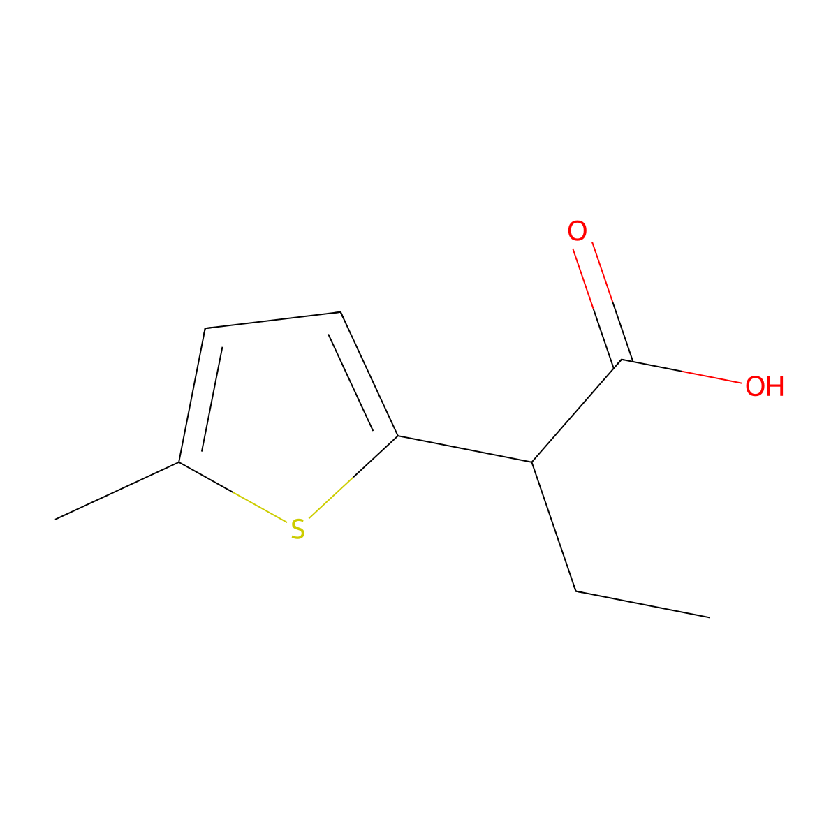 2-(5-Methylthiophen-2-yl)butanoic acid molecular structure, CAS 1513082-64-8