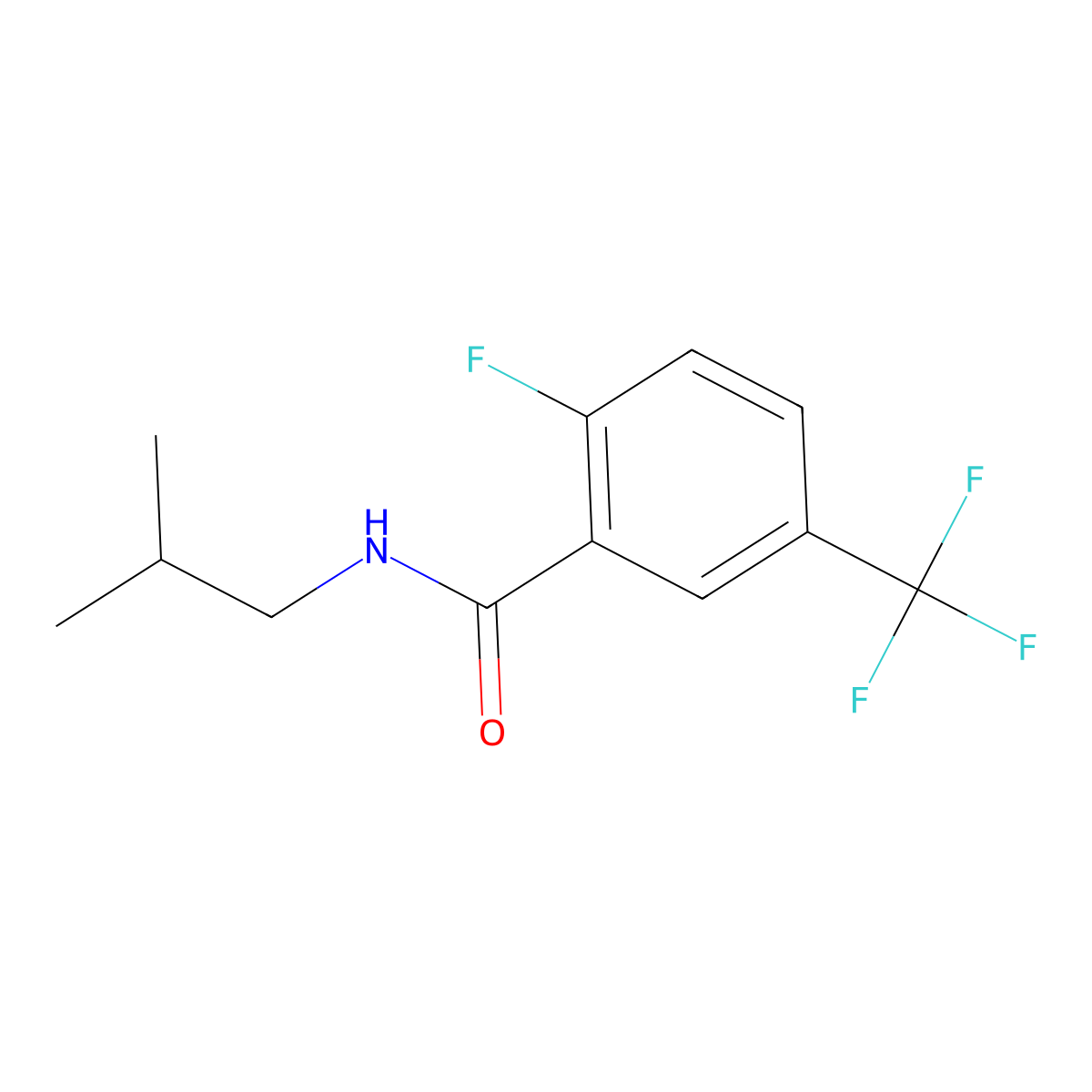 2-Fluoro-N-(2-methylpropyl)-5-(trifluoromethyl)benzamide molecular structure, CAS 1513094-56-8