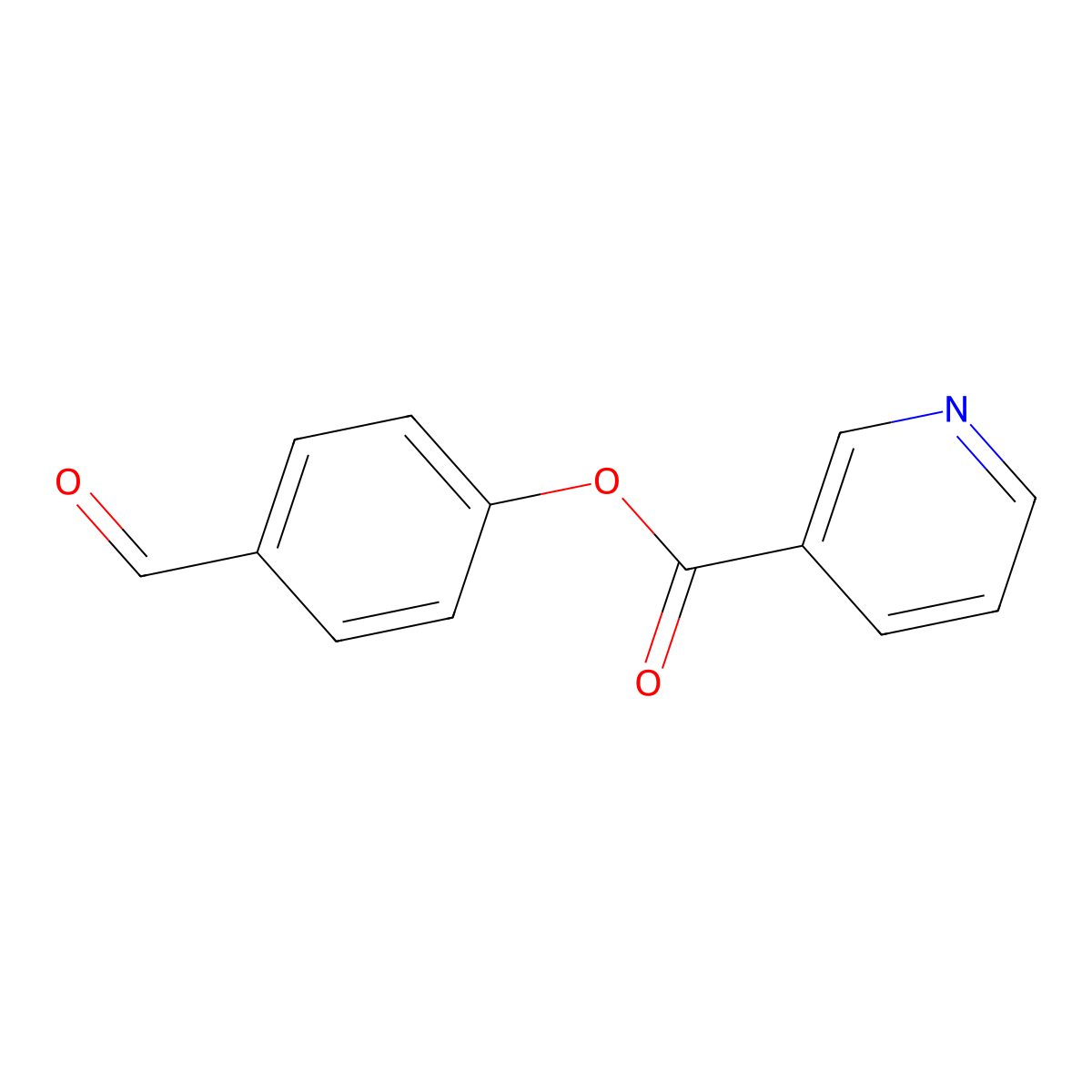 Nicotinic acid 4-formyl-phenyl ester molecular structure, CAS 15131-72-3