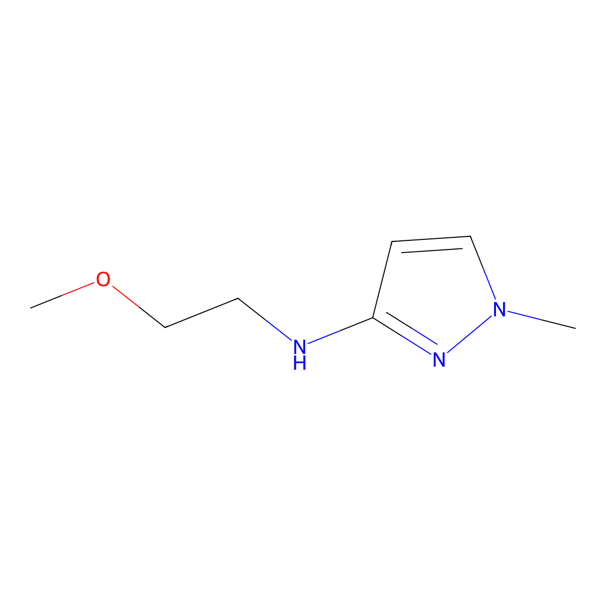N-(2-methoxyethyl)-1-methyl-1H-pyrazol-3-amine molecular structure, CAS 1513101-96-6