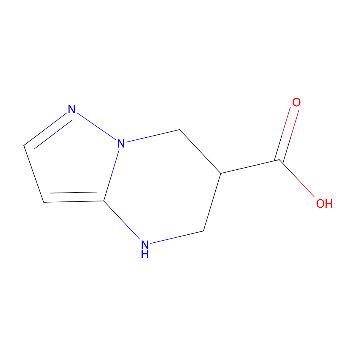 4H,5H,6H,7H-pyrazolo[1,5-a]pyrimidine-6-carboxylic acid molecular structure, CAS 1513110-88-7