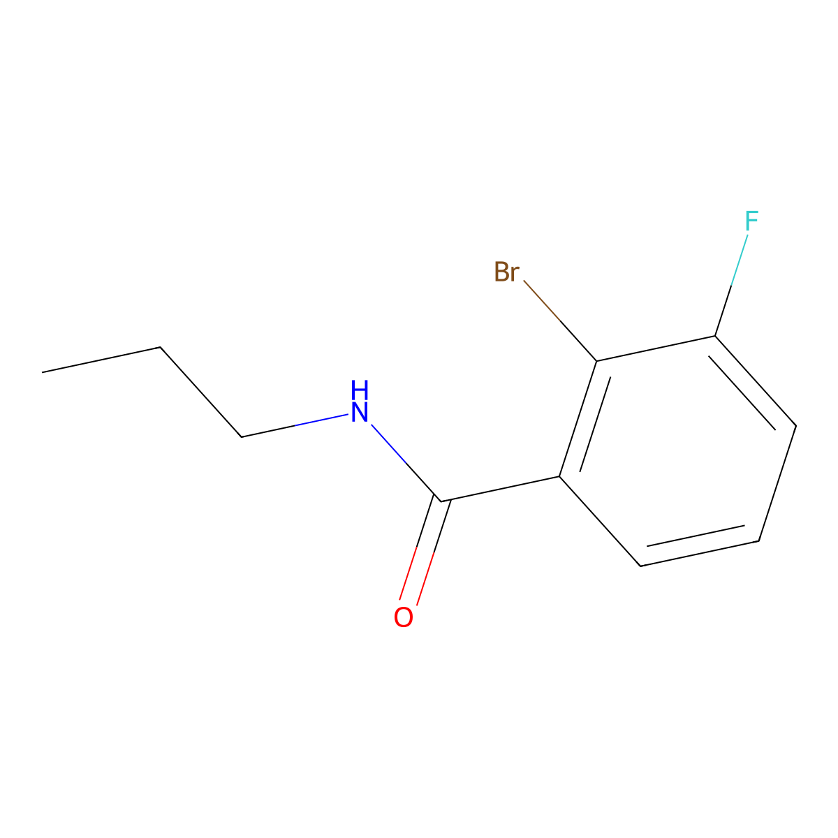 2-bromo-3-fluoro-N-propylbenzamide molecular structure, CAS 1513119-19-1