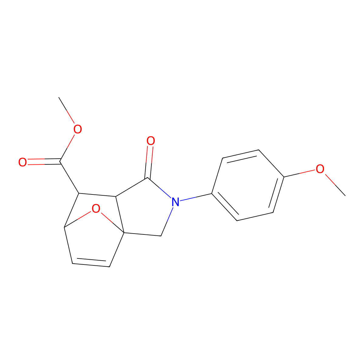 Methyl 2-(4-methoxyphenyl)-1-oxo-1,2,3,6,7,7a-hexahydro-3a,6-epoxyisoindole-7-carboxylate molecular structure, CAS 151312-26-4