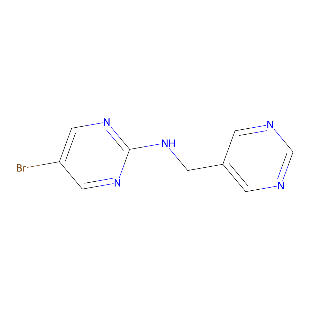 N-(5-Bromo-2-pyrimidinyl)-5-pyrimidinemethanamine molecular structure, CAS 1513130-42-1