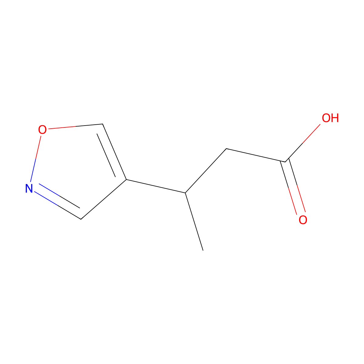 3-(1,2-Oxazol-4-yl)butanoicacid molecular structure, CAS 1513134-84-3