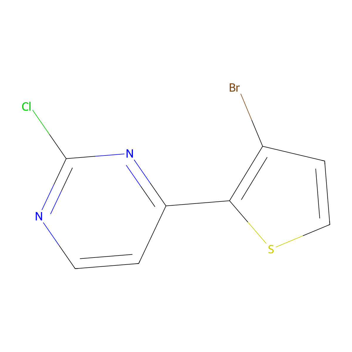 4-(3-Bromothiophen-2-yl)-2-chloropyrimidine molecular structure, CAS 1513145-66-8