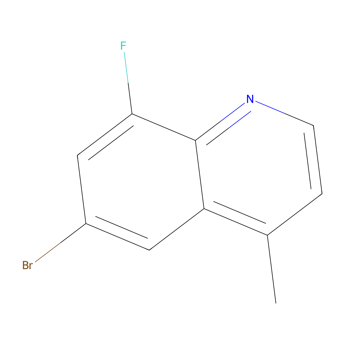 6-Bromo-8-fluoro-4-methylquinoline molecular structure, CAS 1513146-12-7