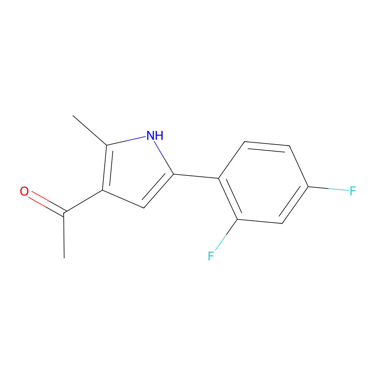1-(5-(2,4-Difluorophenyl)-2-methyl-1H-pyrrol-3-yl)ethanone molecular structure, CAS 1513180-89-6