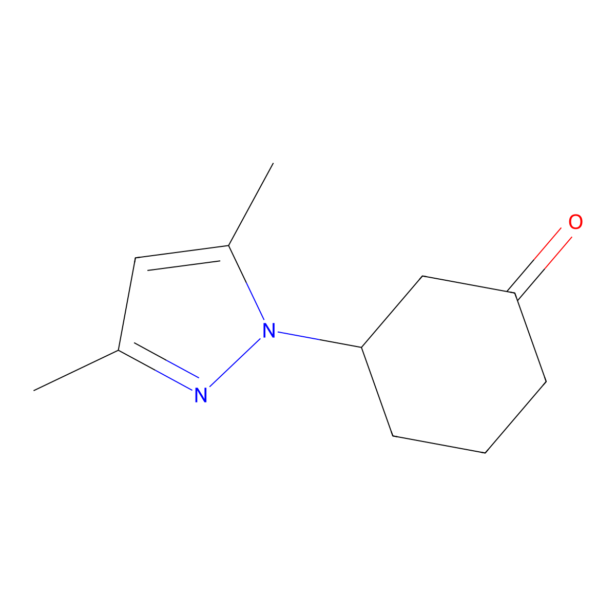 3-(3,5-Dimethyl-1H-pyrazol-1-yl)cyclohexan-1-one molecular structure, CAS 1513184-34-3