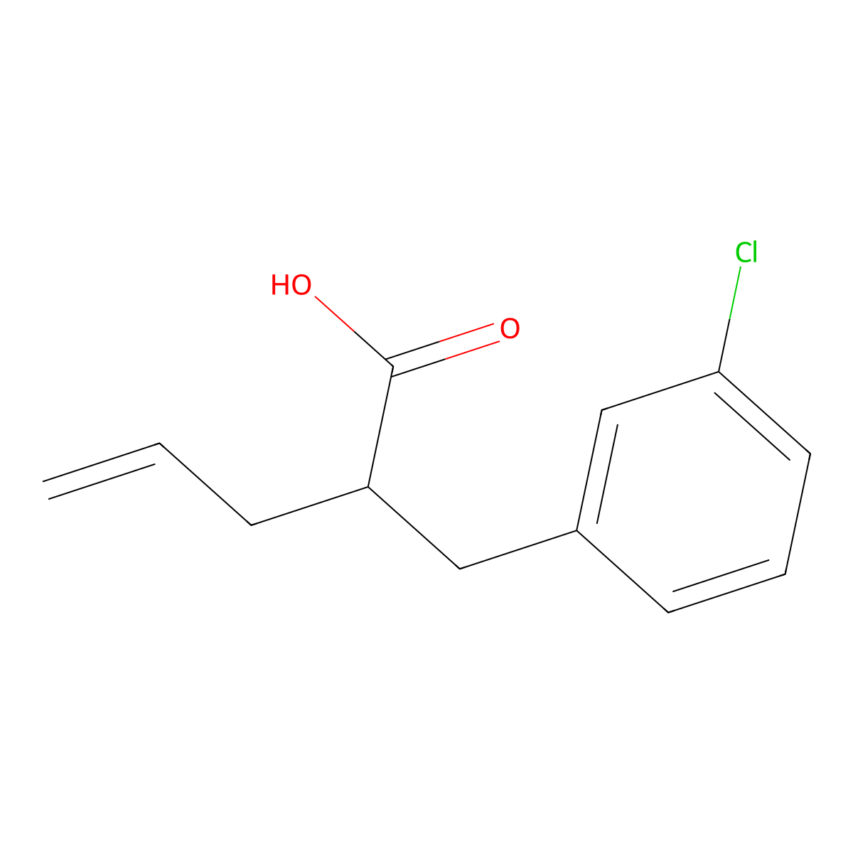 2-(3-Chlorobenzyl)pent-4-enoic acid molecular structure, CAS 1513186-01-0