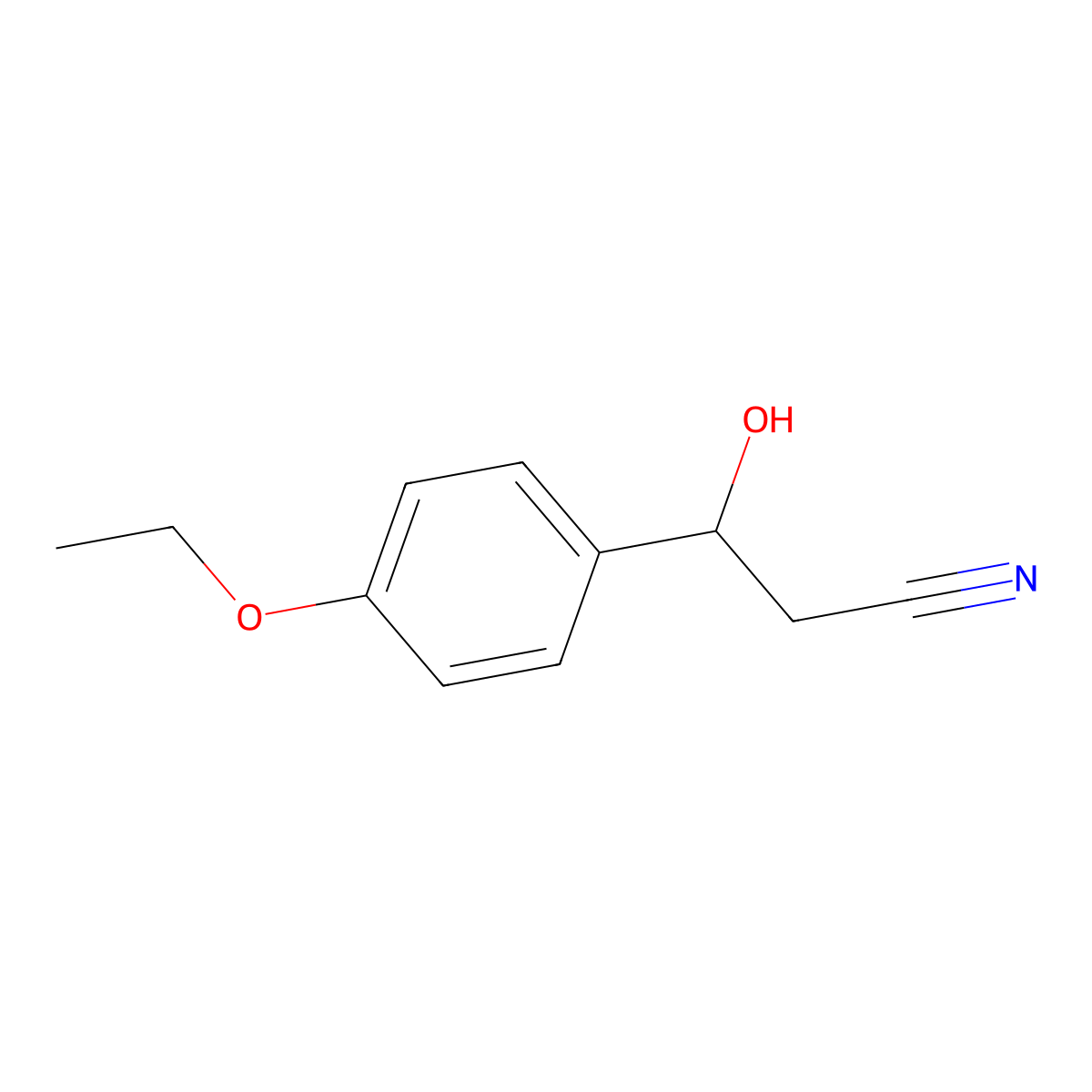 3-(4-Ethoxyphenyl)-3-hydroxypropanenitrile molecular structure, CAS 1513189-59-7