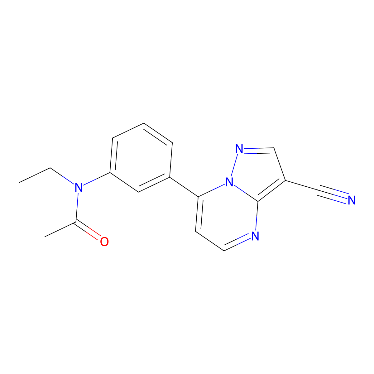 Zaleplon molecular structure, CAS 151319-34-5