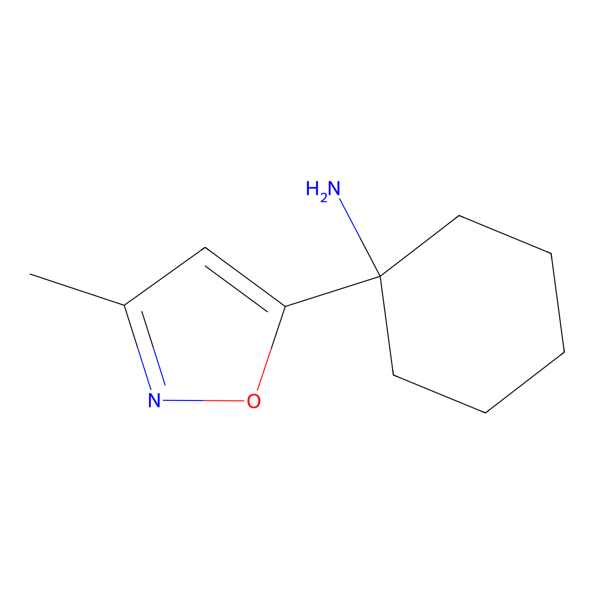 1-(3-Methyl-1,2-oxazol-5-yl)cyclohexan-1-amine molecular structure, CAS 1513190-89-0