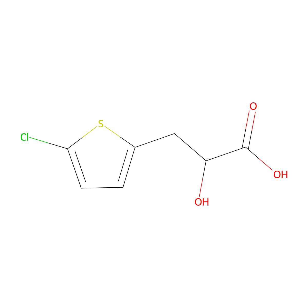 3-(5-Chlorothiophen-2-yl)-2-hydroxypropanoic acid molecular structure, CAS 1513193-83-3