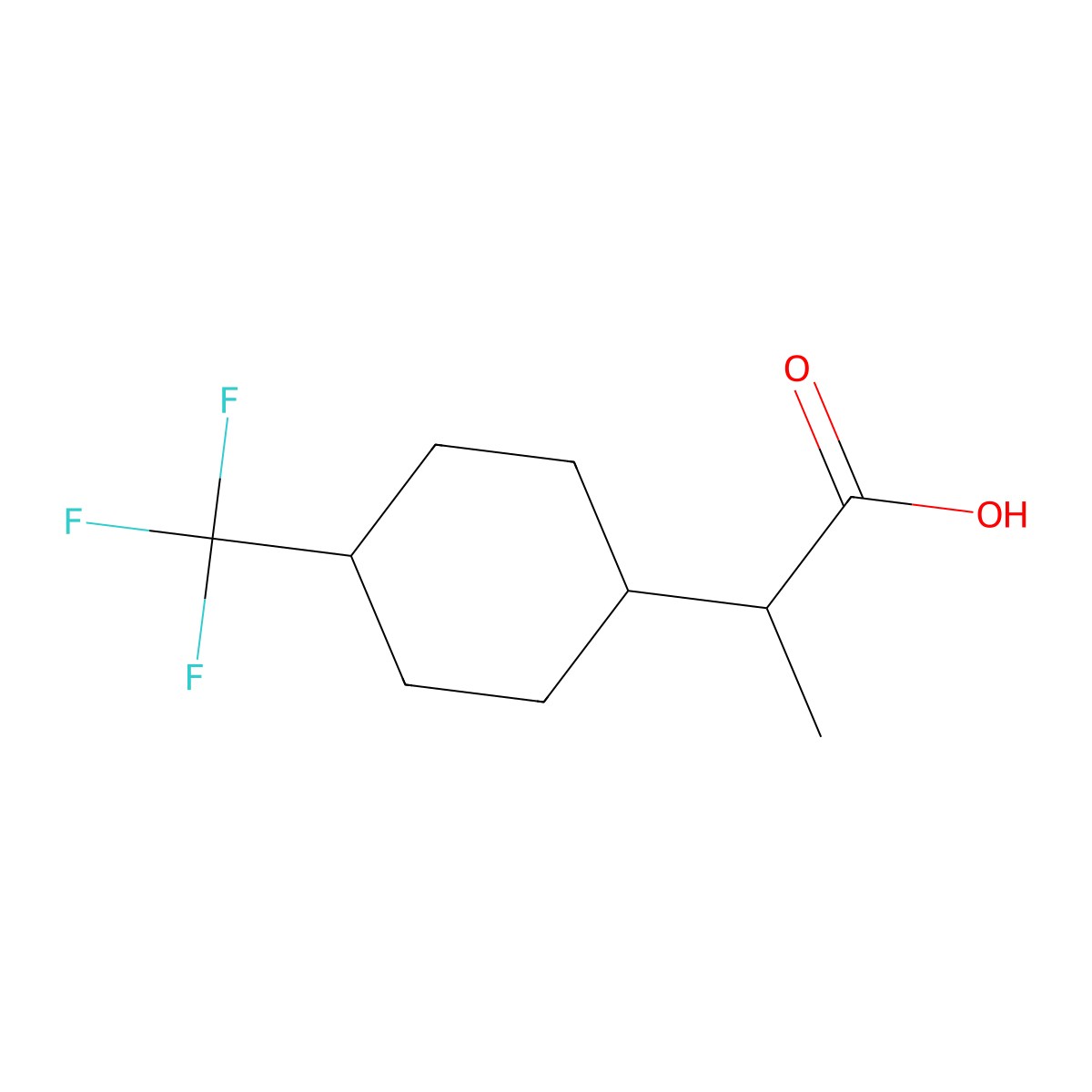 2-[4-(Trifluoromethyl)cyclohexyl]propanoic acid molecular structure, CAS 1513213-56-3