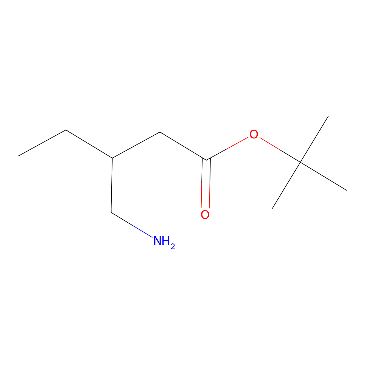 Tert-butyl 3-(aminomethyl)pentanoate molecular structure, CAS 1513221-57-2