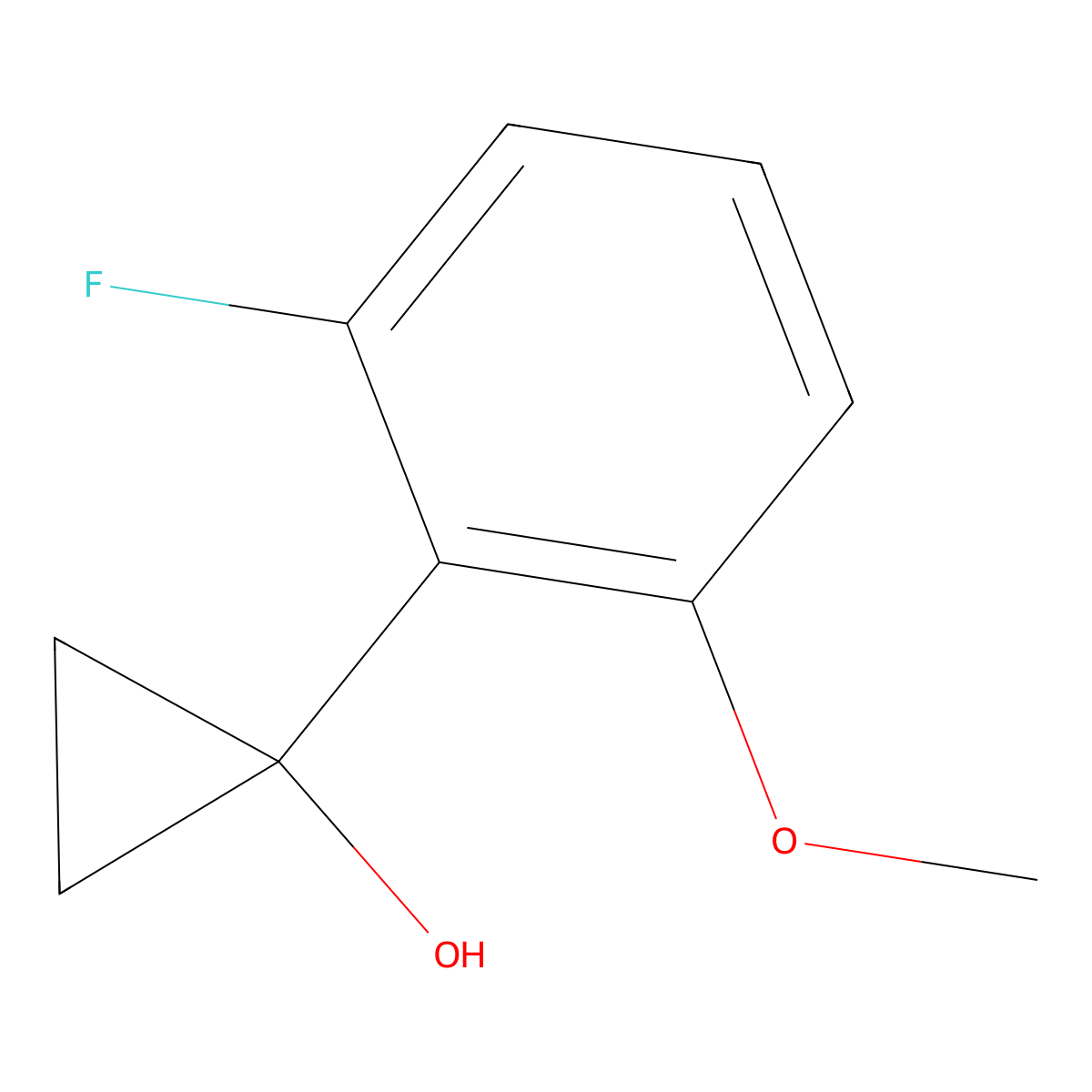 1-(2-Fluoro-6-methoxyphenyl)cyclopropan-1-ol molecular structure, CAS 1513225-37-0