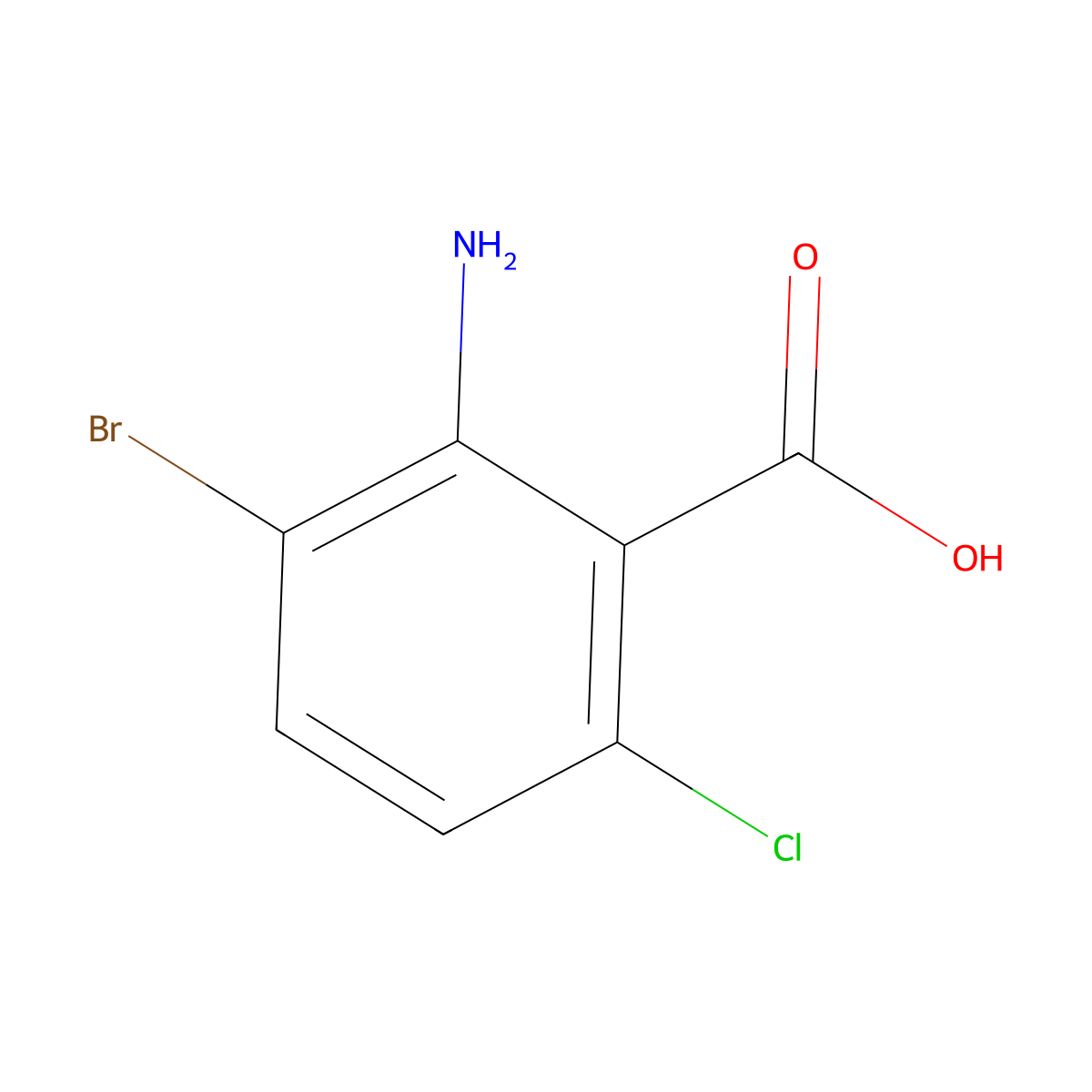 2-Amino-3-bromo-6-chlorobenzoic acid molecular structure, CAS 1513235-14-7