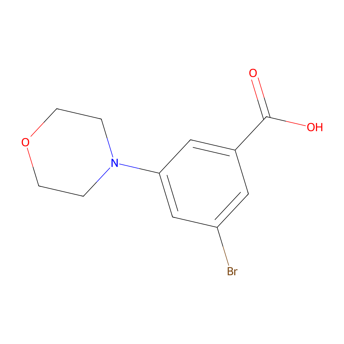 3-Bromo-5-(4-morpholinyl)benzoic acid molecular structure, CAS 1513236-35-5