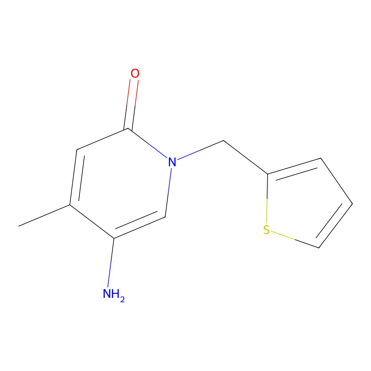 5-Amino-4-methyl-1-(thiophen-2-ylmethyl)pyridin-2(1h)-one molecular structure, CAS 1513239-91-2