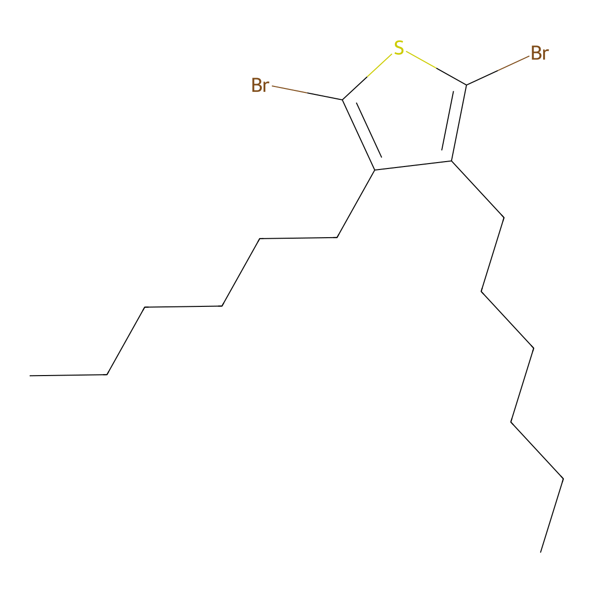 2,5-Dibromo-3,4-dihexylthiophene molecular structure, CAS 151324-67-3