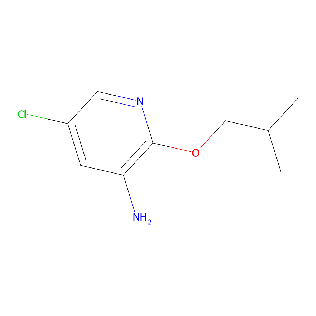 5-Chloro-2-(2-methylpropoxy)pyridin-3-amine molecular structure, CAS 1513240-33-9
