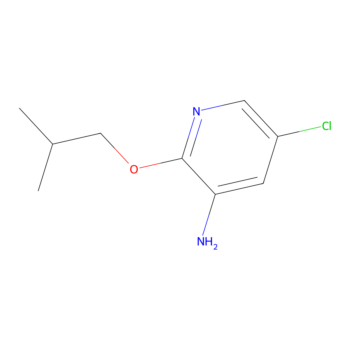 5-Chloro-2-(2-methylpropoxy)pyridin-3-amine molecular structure, CAS 1513240-33-9