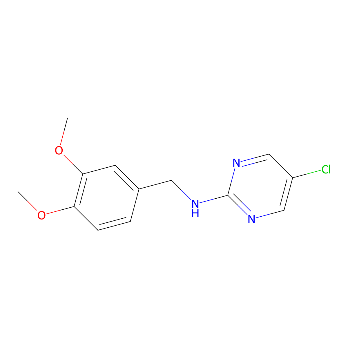 5-Chloro-N-(3,4-dimethoxybenzyl)pyrimidin-2-amine molecular structure, CAS 1513248-72-0
