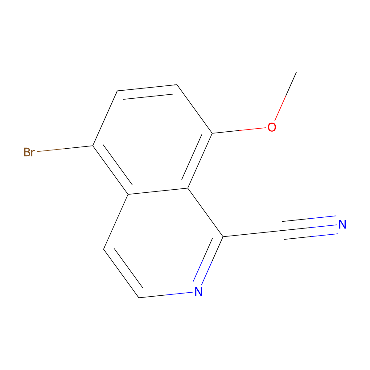 5-Bromo-8-methoxyisoquinoline-1-carbonitrile molecular structure, CAS 1513258-40-6