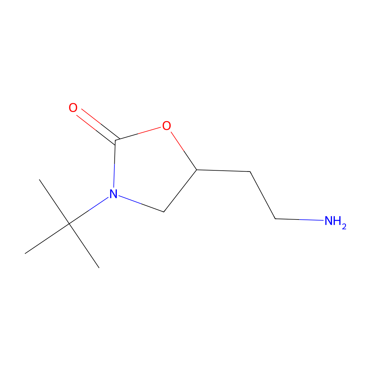 5-(2-Aminoethyl)-3-tert-butyl-1,3-oxazolidin-2-one molecular structure, CAS 1513260-15-5