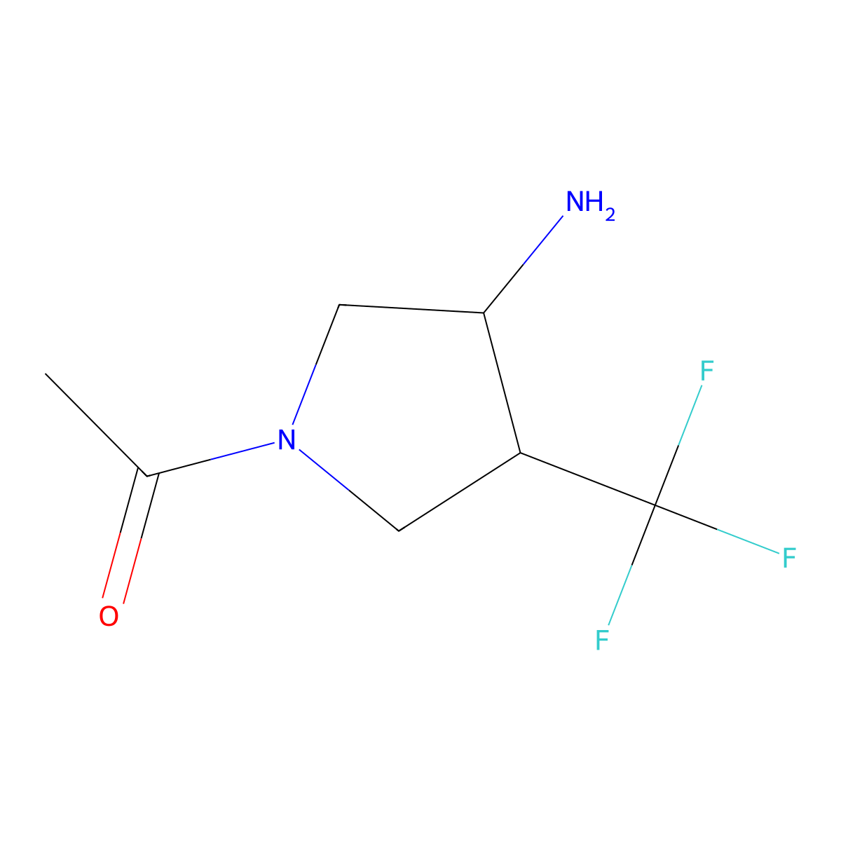 1-[3-Amino-4-(trifluoromethyl)pyrrolidin-1-yl]ethan-1-one molecular structure, CAS 1513267-55-4