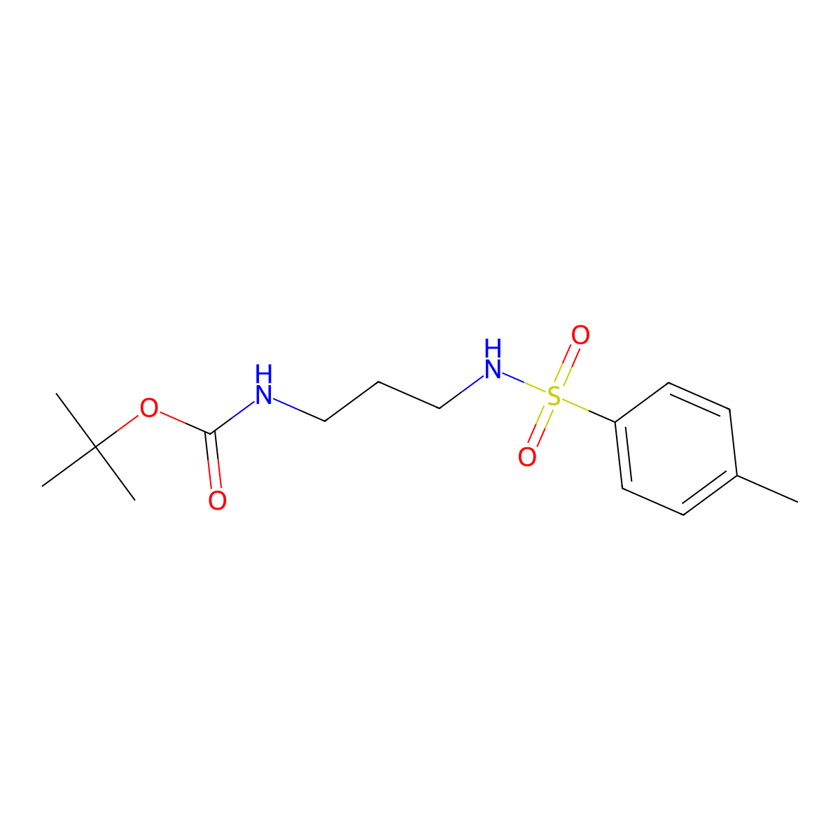 tert-Butyl N-{3-[(4-methylbenzene)sulfonamido]propyl}carbamate molecular structure, CAS 151327-14-9